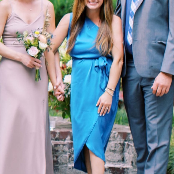 Pretty Garden beautiful size medium cocktail one shoulder wedding guest dress - Picture 2 of 6